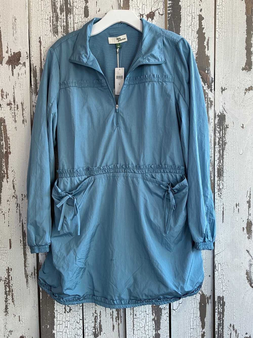 NWT ANTHROPOLOGIE DAILY PRACTICE Anorak Dress  Wedgwood Blue (Size Medium)